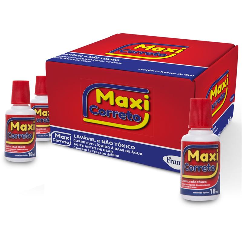 CORRETIVO MAXI CORRETO 18ML - FRAMA CX.C/12