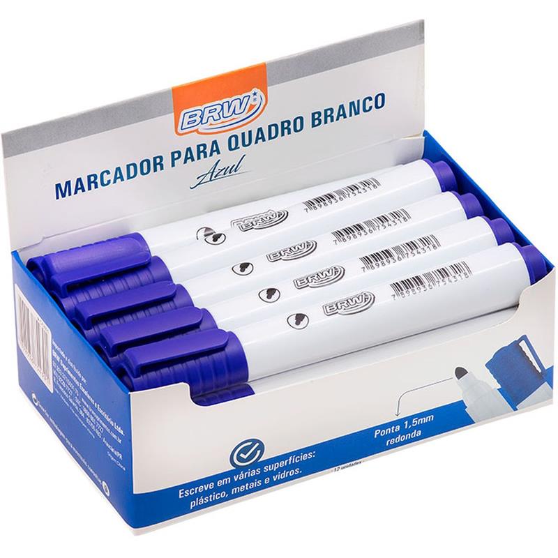 PINCEL QUADRO BRANCO AZUL - BRW CX.C/12