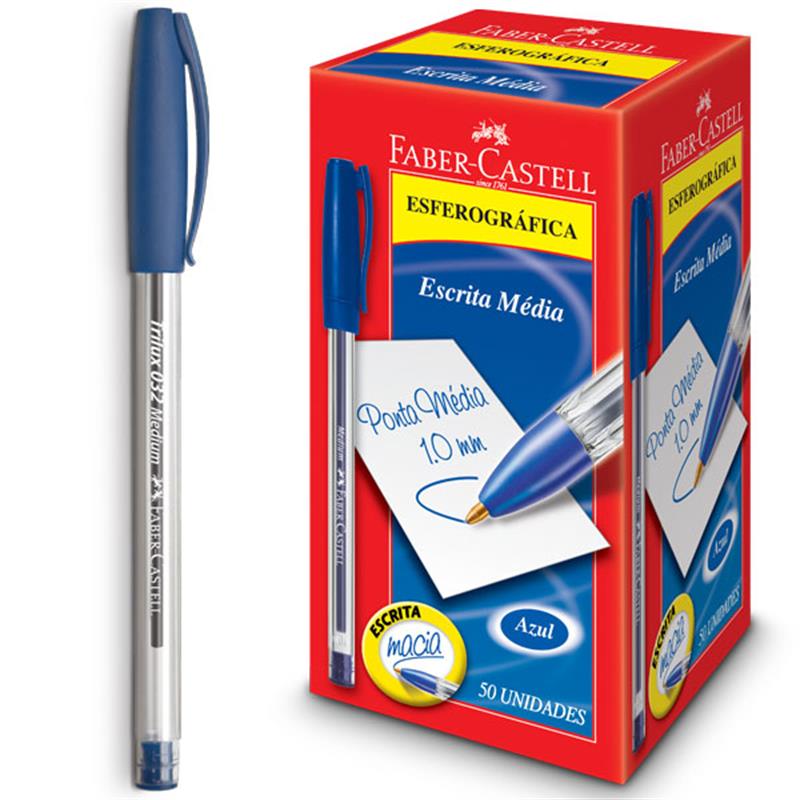 CANETA ESFEROGRAFICA TRILUX PONTA MEDIA AZUL - FABER-CASTELL UNIDADE