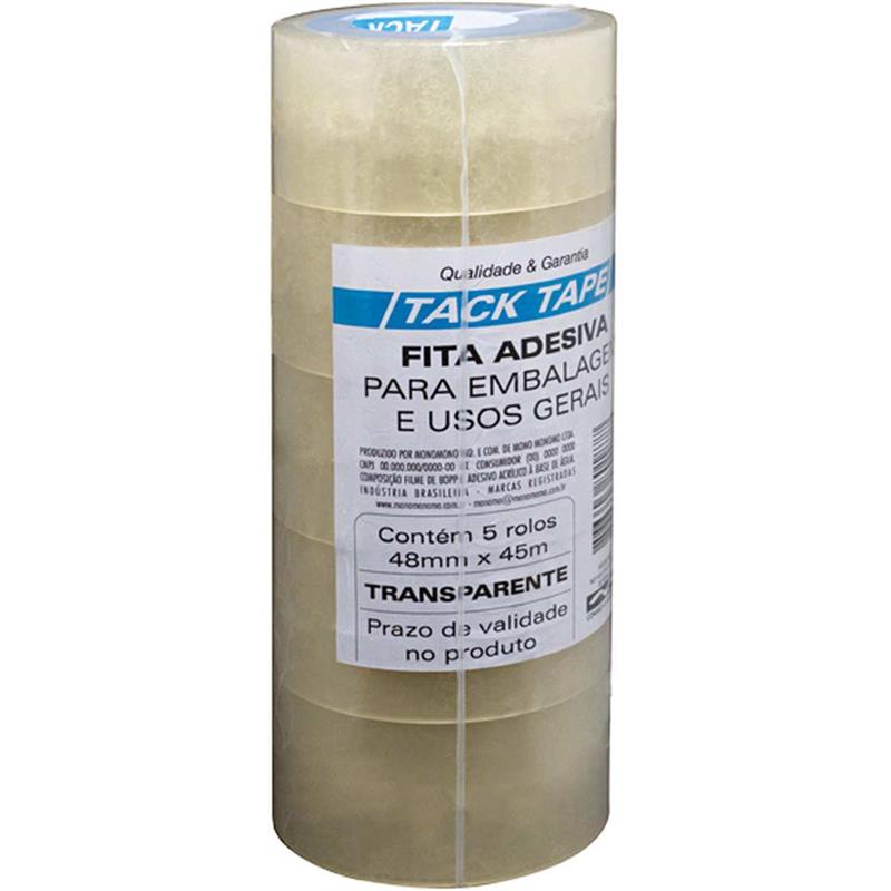 FITA PARA EMPACOTAMENTO TACK TAPE PP 48X45M TRANSPAREN - AMAZON TAPE CX.C/100