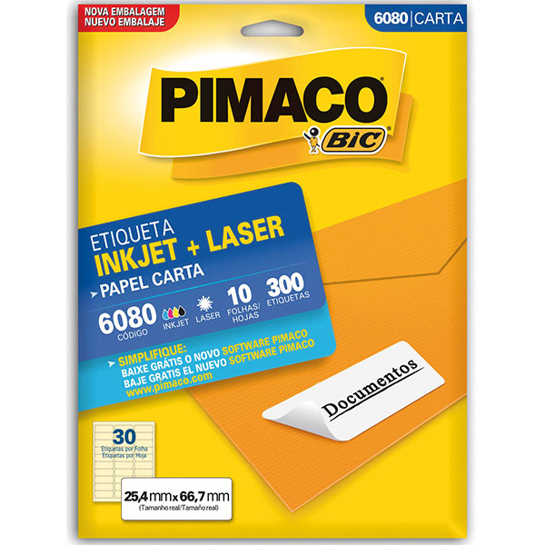 Etiqueta Pimaco 6080 Pctc/10Fls