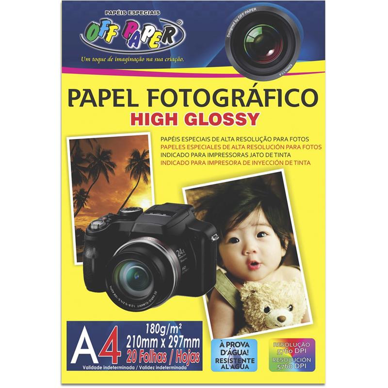 PAPEL FOTOGRÁFICO INKJET A4 HIGH 180 G OFF PAPER PCT C/20