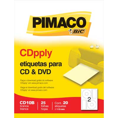 Etiqueta Pimaco Cd10B Cx 20Un