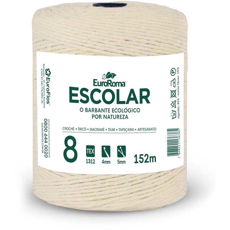 BARBANTE CRU 200G ESCOLAR 4/8 FIOS 152M EUROROMA