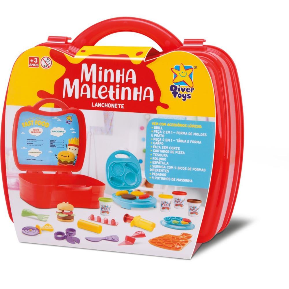 MASSA PARA MODELAR CRIATIVA LANCHONETE MINHA MALETINHA DIVERTOYS UNIDADE