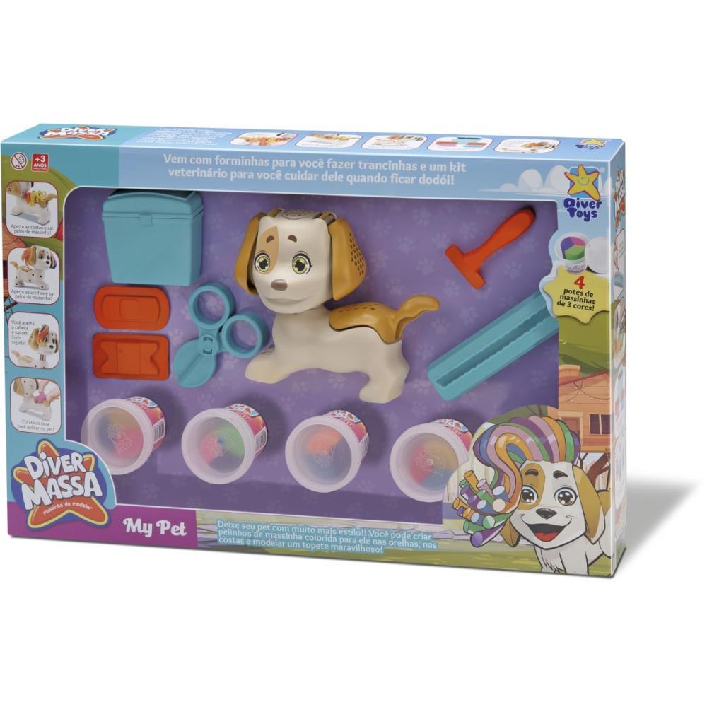 MASSA PARA MODELAR CRIATIVA MY PET C/ACESSORIOS DIVERTOYS UNIDADE