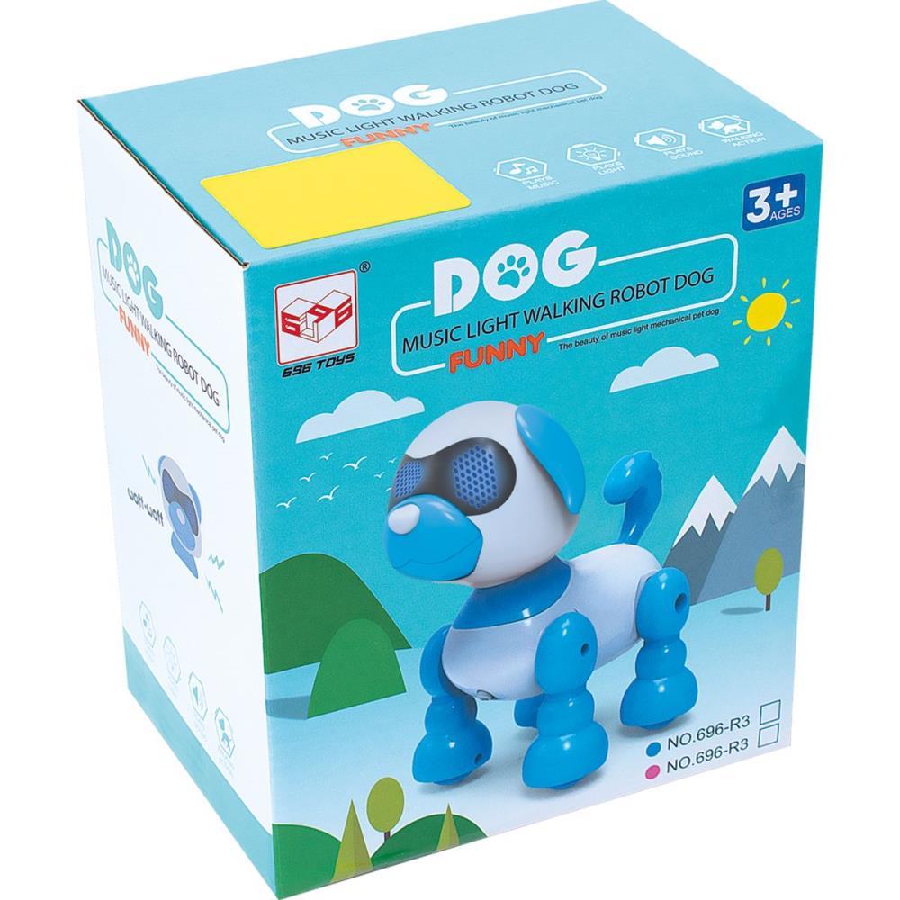 BONECO COM MECANISMO CACHORRO ROBO LUZ/SOM 16CM (S) SAMBA TOYS UNIDADE