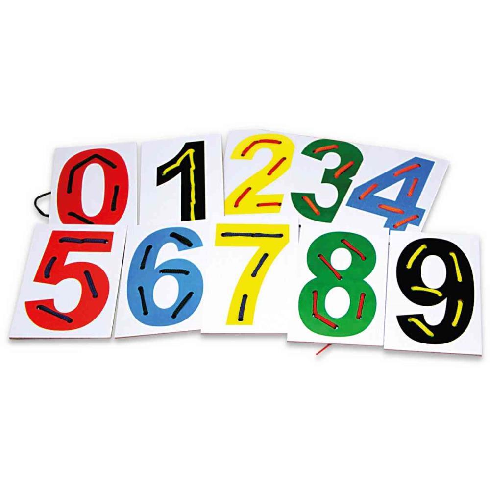 BRINQUEDO PEDAGOGICO MADEIRA ALINHAVOS NUMERAIS 10PCS CARLU UNIDADE