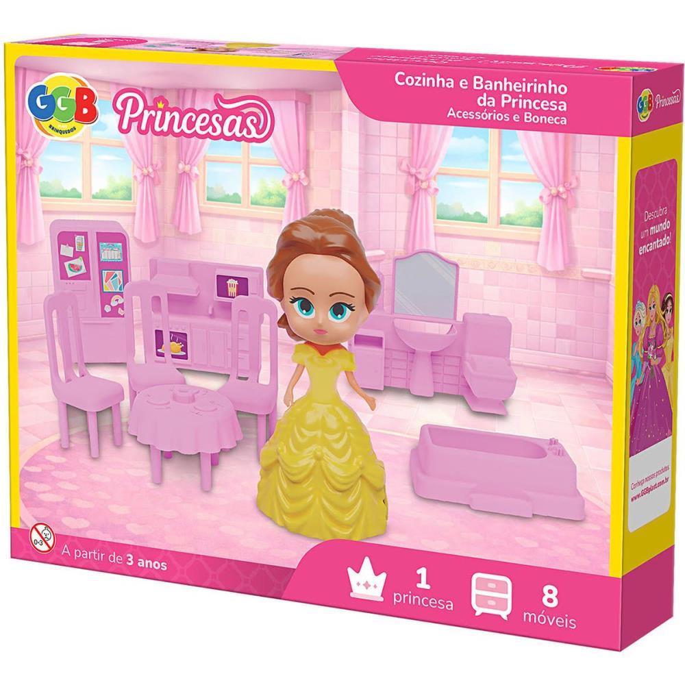 CASINHA DE BONECA COZINHA E BANHEIRO DA PRINCESA GGB PLAST UNIDADE