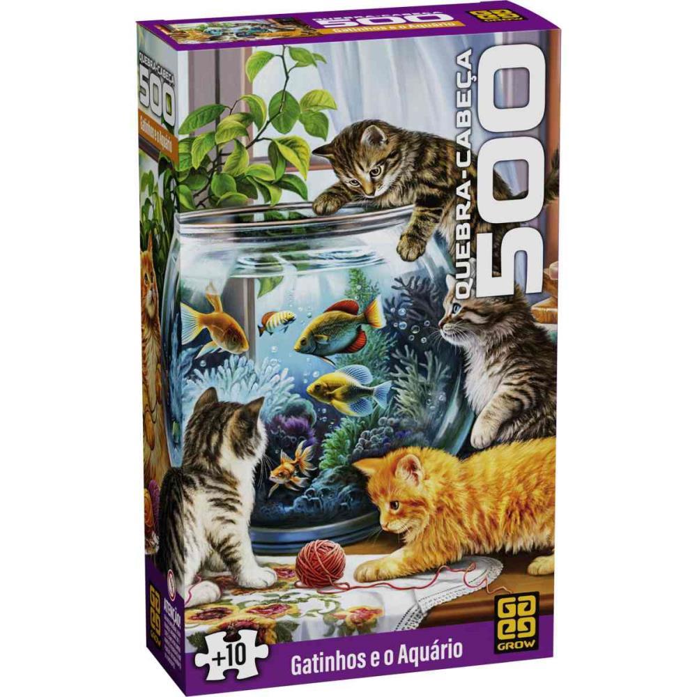 QUEBRA-CABECA CARTONADO GATINHOS E O AQUARIO 500PCS GROW UNIDADE