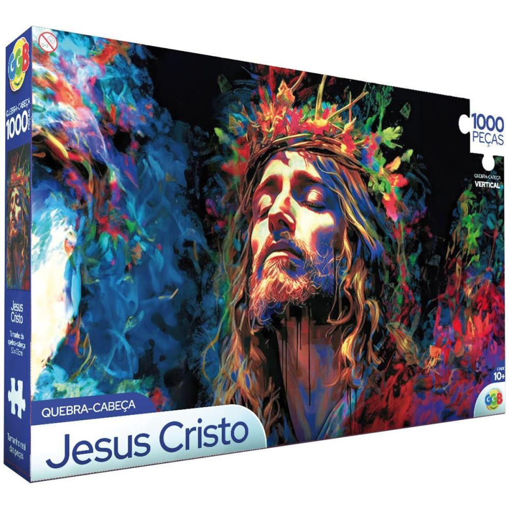 QUEBRA-CABECA CARTONADO JESUS CRISTO 1000 PECAS GGB PLAST UNIDADE