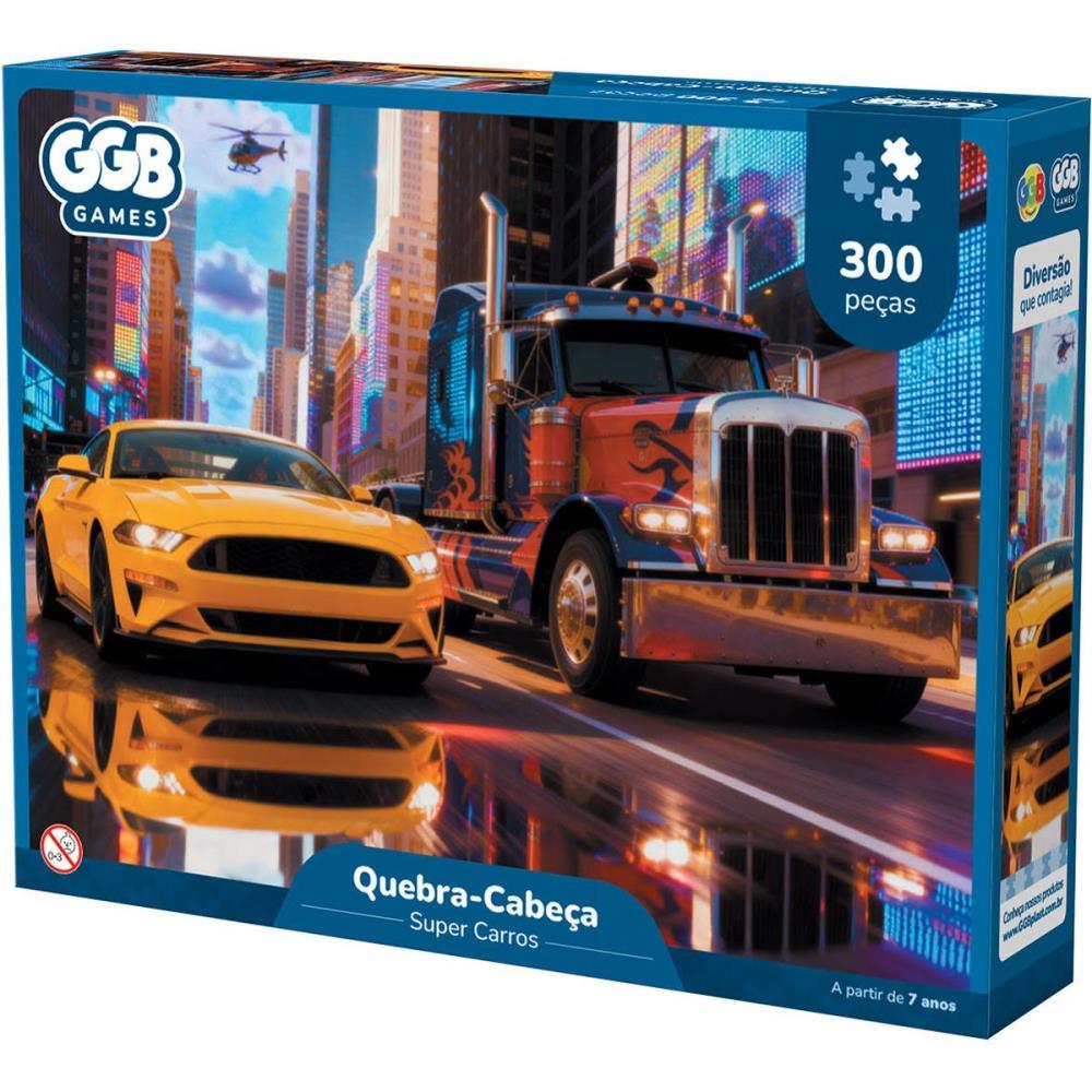 QUEBRA-CABECA CARTONADO SUPER CARROS 300 PECAS GGB PLAST UNIDADE