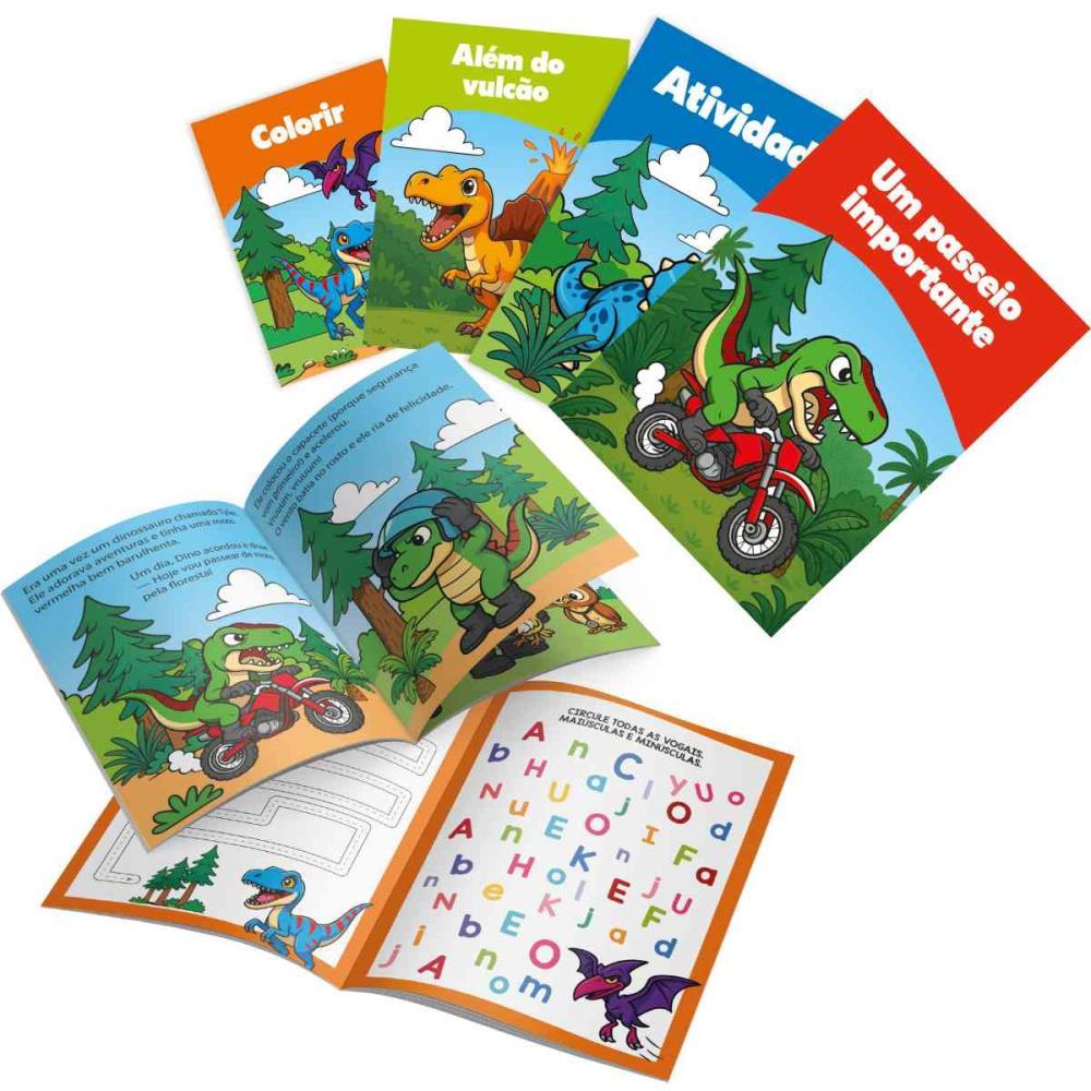QUEBRA-CABECA MADEIRA DINOSSAUROS 24PCS C/4 LIVROS BRINC. DE CRIANCA UNIDADE