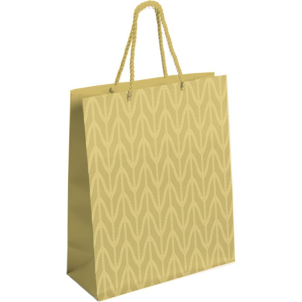 SACOLA PARA PRESENTE DECORADA OURO C/RELEVO M 31X26X10CM PACKPEL PCT.C/10