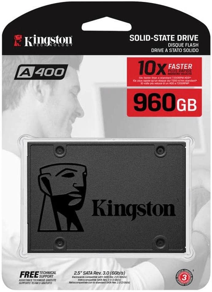 HD SSD KINGSTON 960GB SATA 6GBS 2.5 POL LACRADO A400 500MBS