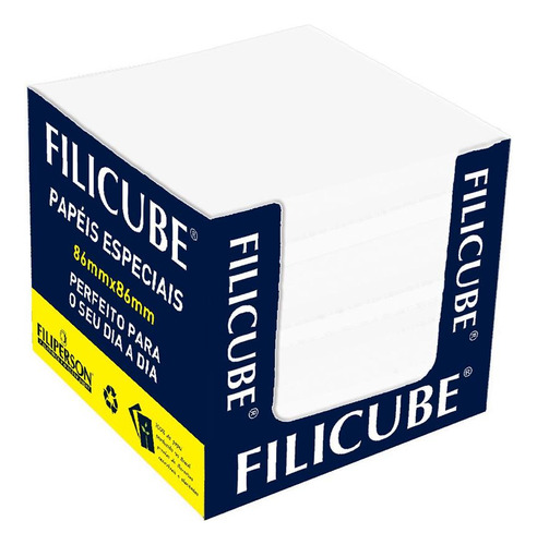 BLOCO PARA RECADO FILICUBE 86 MM X 86 MM X 80 MM 85 G 700 FLS BRANCO FILIPERSON