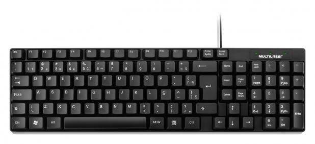 Teclado Slim Usb Tc193 Multilaser Preto