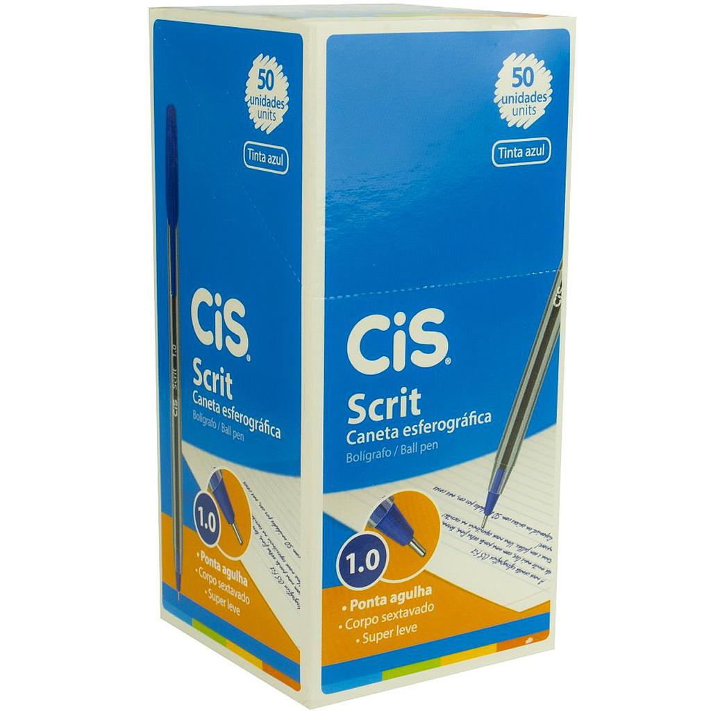 CANETA ESFEROGRAFICA CIS SCRIT 0.7MM FINA AZUL COM 50