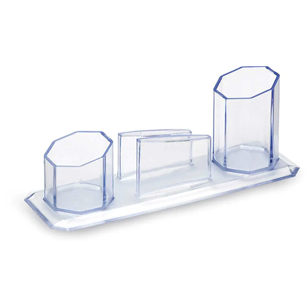 ACESSORIO PARA MESA PORTA CANETA/CLIPS/LEMBRETE CRISTAL WALEU