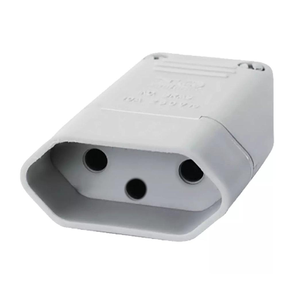 PINO FEMEA TRIPOLAR PERLEX 10A BRANCO - 2043