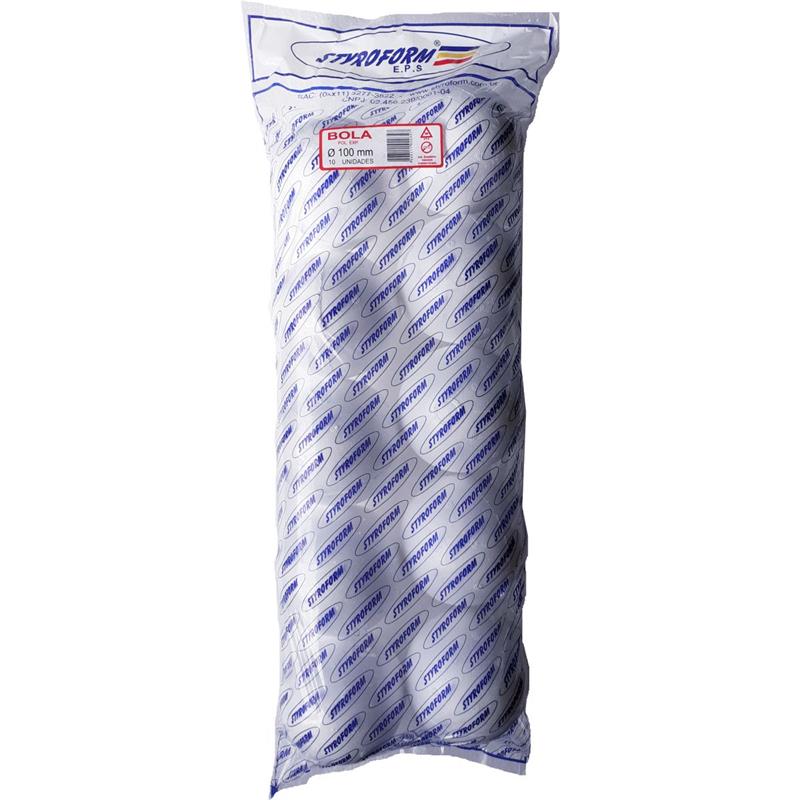 BOLA EM EPS 100 MM PACOTE COM 10 BOLINHAS - STYROFORM PACOTE