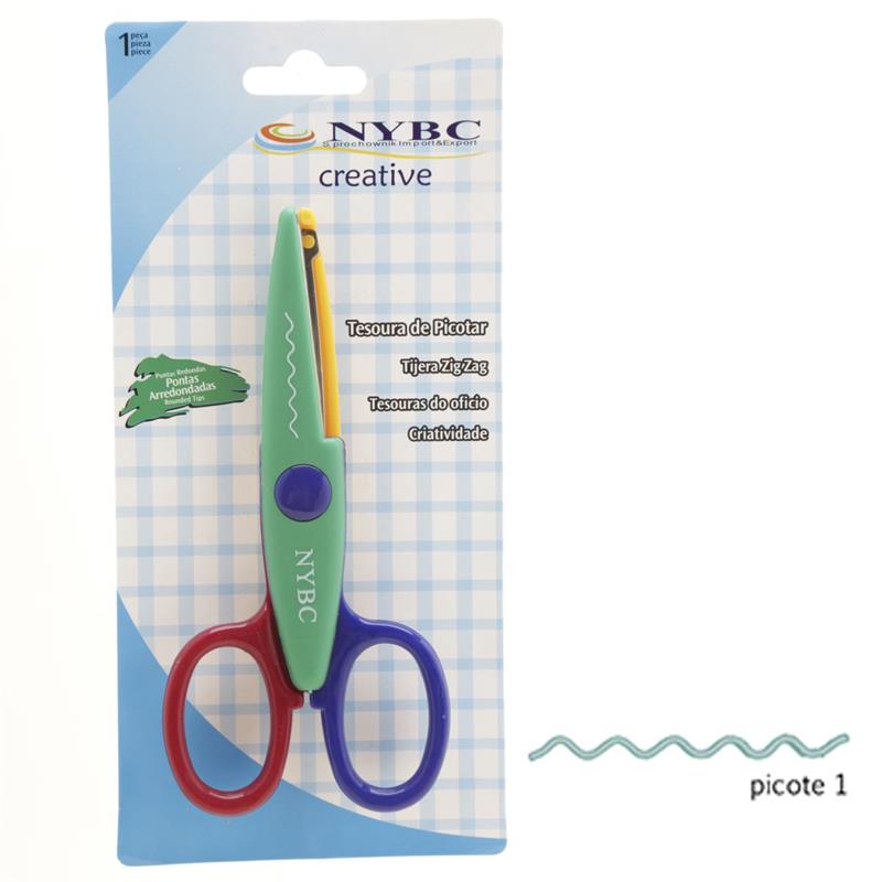 TESOURA ARTESANAL PICOTAR ZIG ZAG ONDULADO NYBC