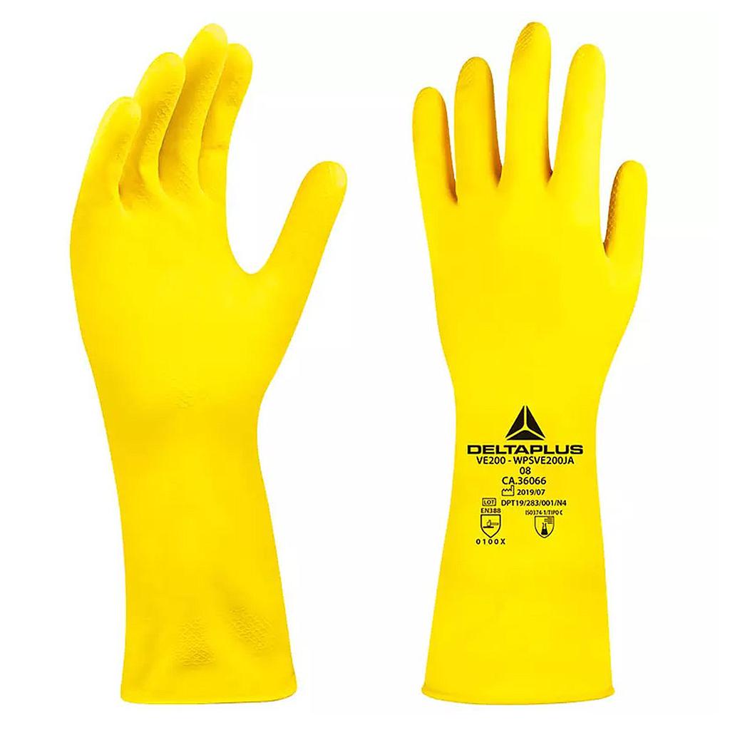 LUVA DELTAPLUS LATEX AMARELA 8