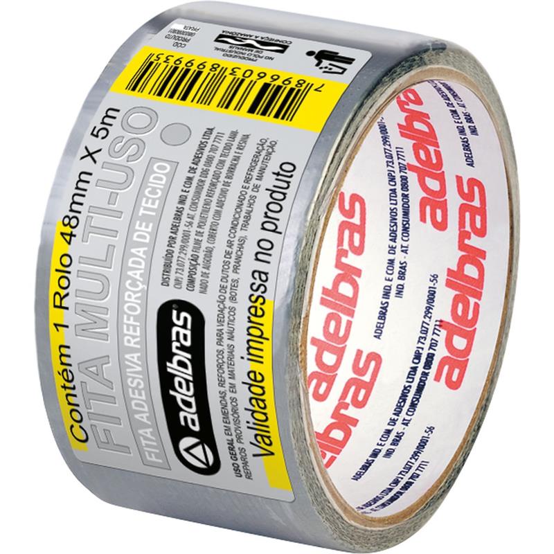 FITA DE ALTA RESISTENCIA SILVER TAPE CINZA 48MMX5M. - ADELBRAS UNIDADE
