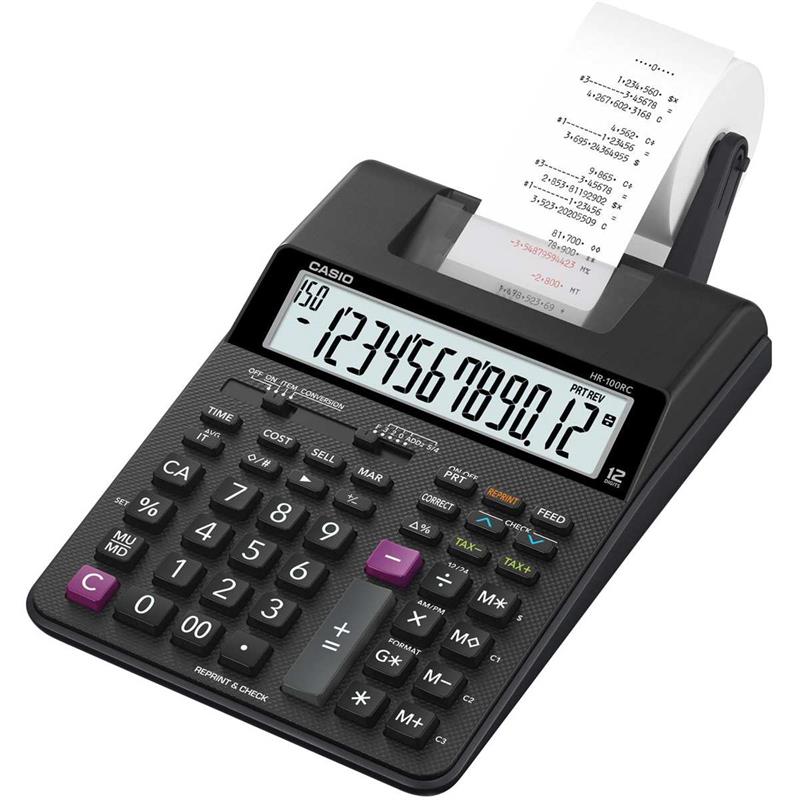CALCULADORA DE IMPRESSAO 12 DIG. REIMPRESSAO BIVOLT PR. - CASIO UNIDADE