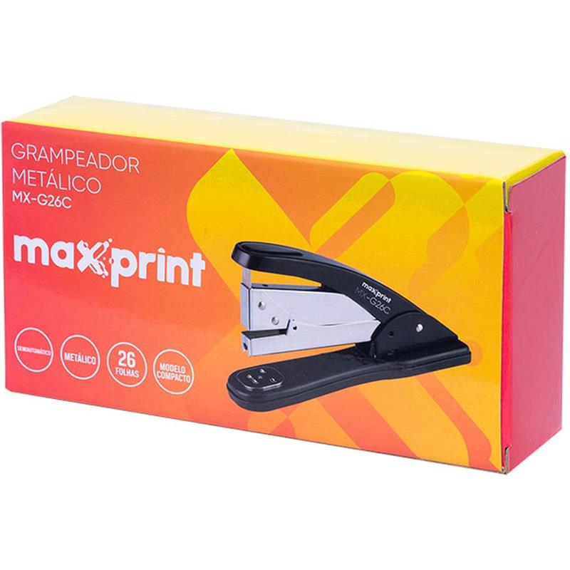 GRAMPEADOR PLÁSTICO MX-G26 24/6 E 26/6 PARA 26 FLS. PRETO- MAXPRINT UNIDADE