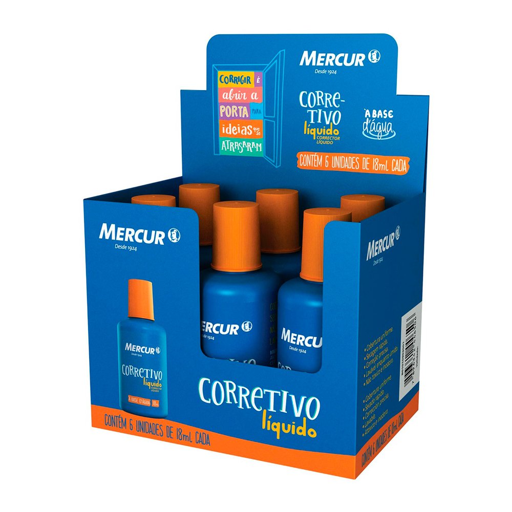 CORRETIVO BASE AGUA MERCUR 18ML - COM 6