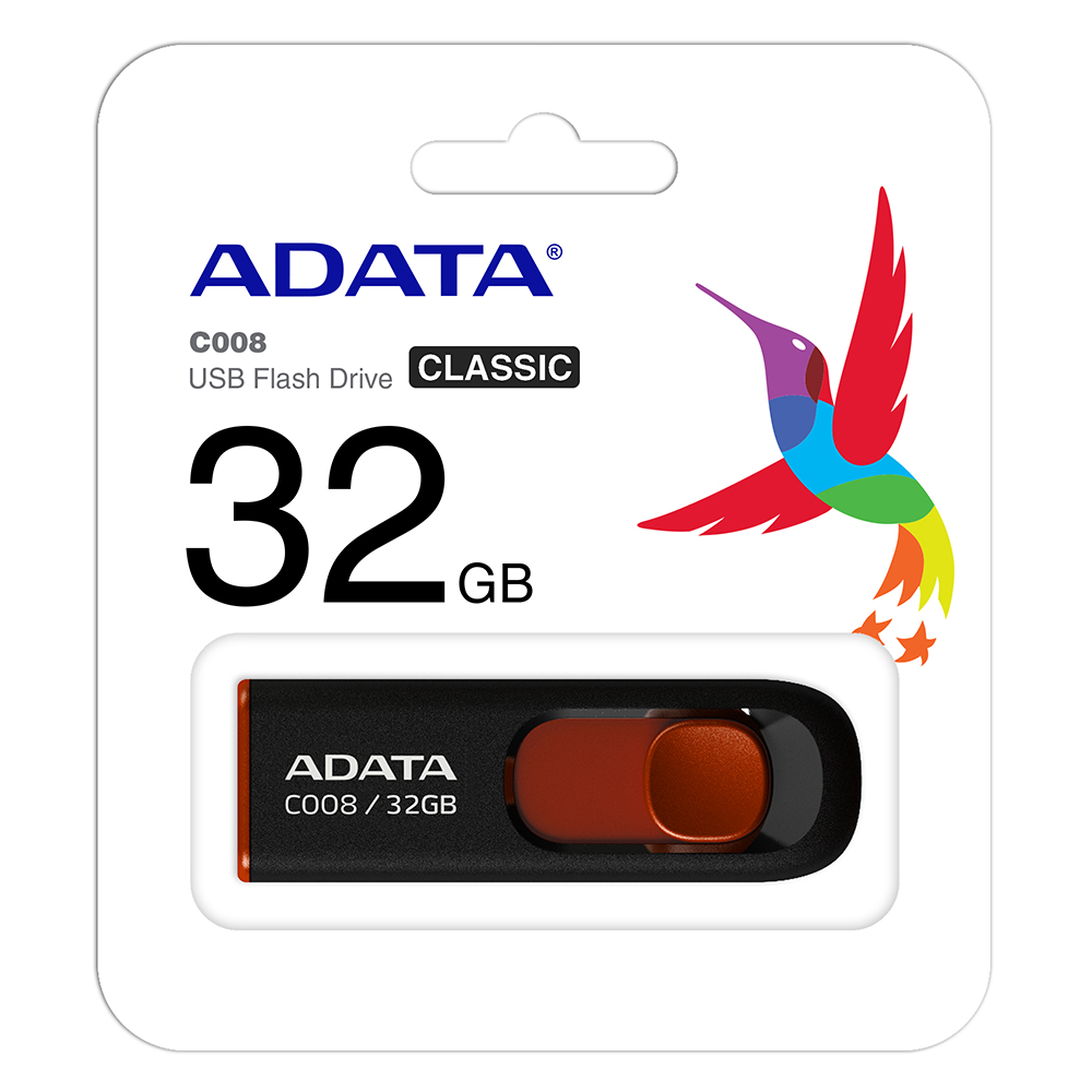 PEN DRIVE ADATA AC008 32GB PRETO/VERMELHO AC008-32G-RKD