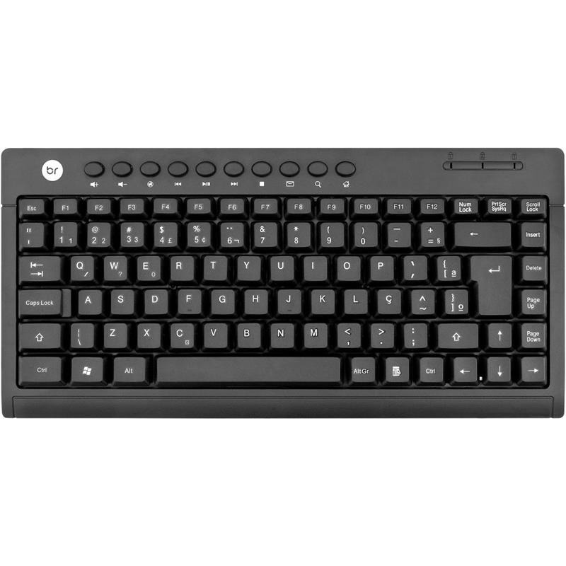 TECLADO MINI USB CABO 1,3 M PRETO - BRIGHT UNIDADE