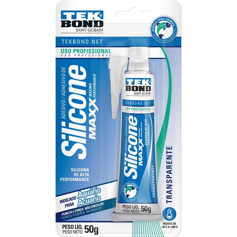 ADESIVO DE SILICONE ACETICO MAXX 50G. AQUARIO - TEKBOND UNIDADE
