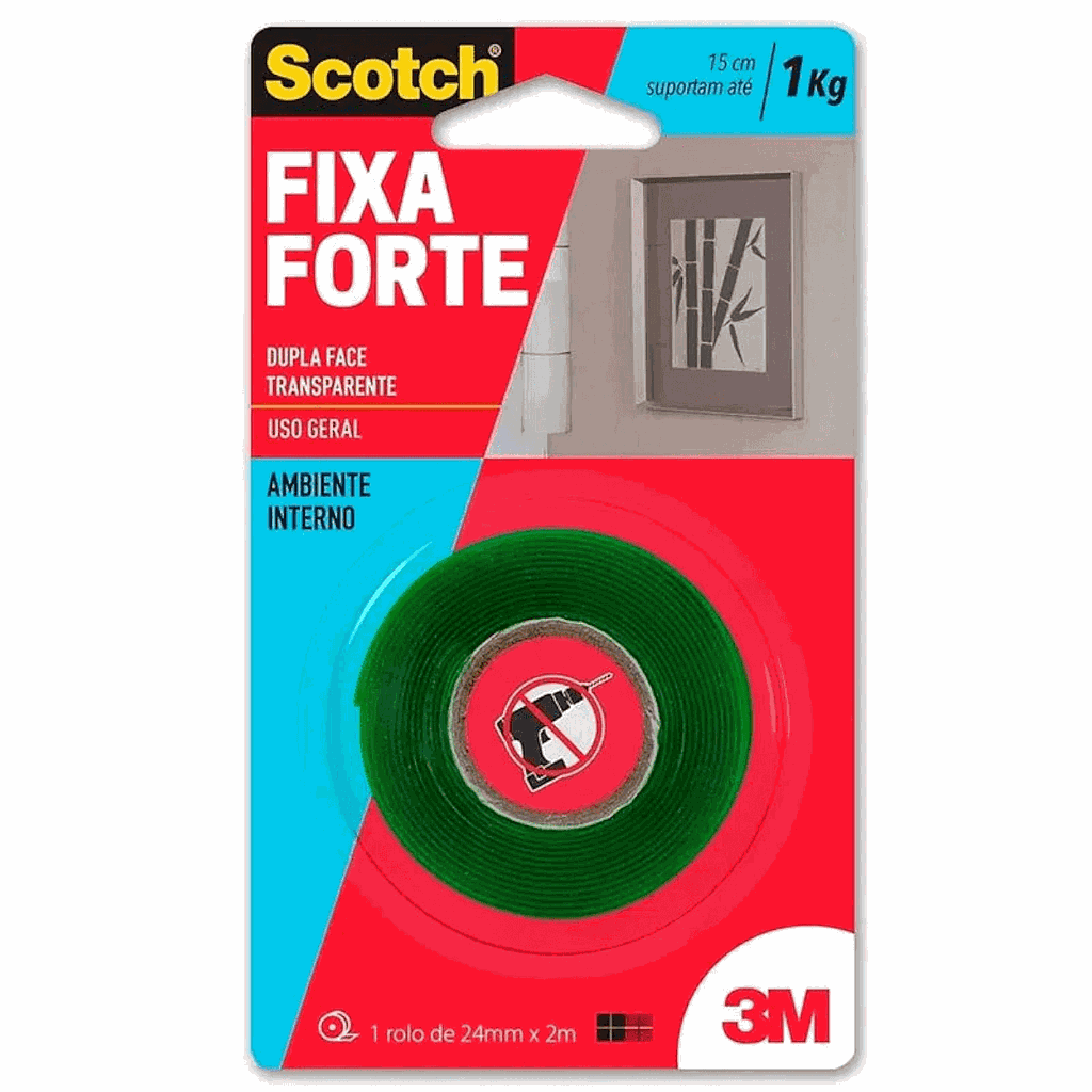 FITA DUPLA FACE GEL FIXA FORTE 3M 24MM X 2M INTERNO