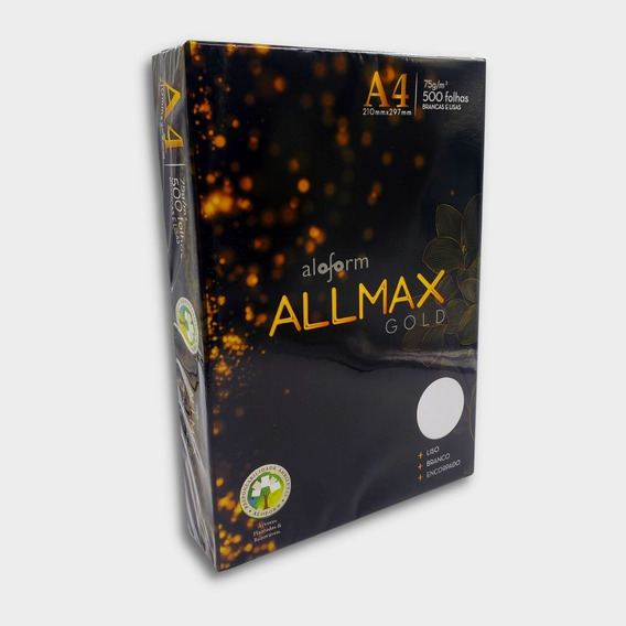 PAPEL A4 ALLMAX GOLD 210X297MM 75G 500FLS UNIDADE