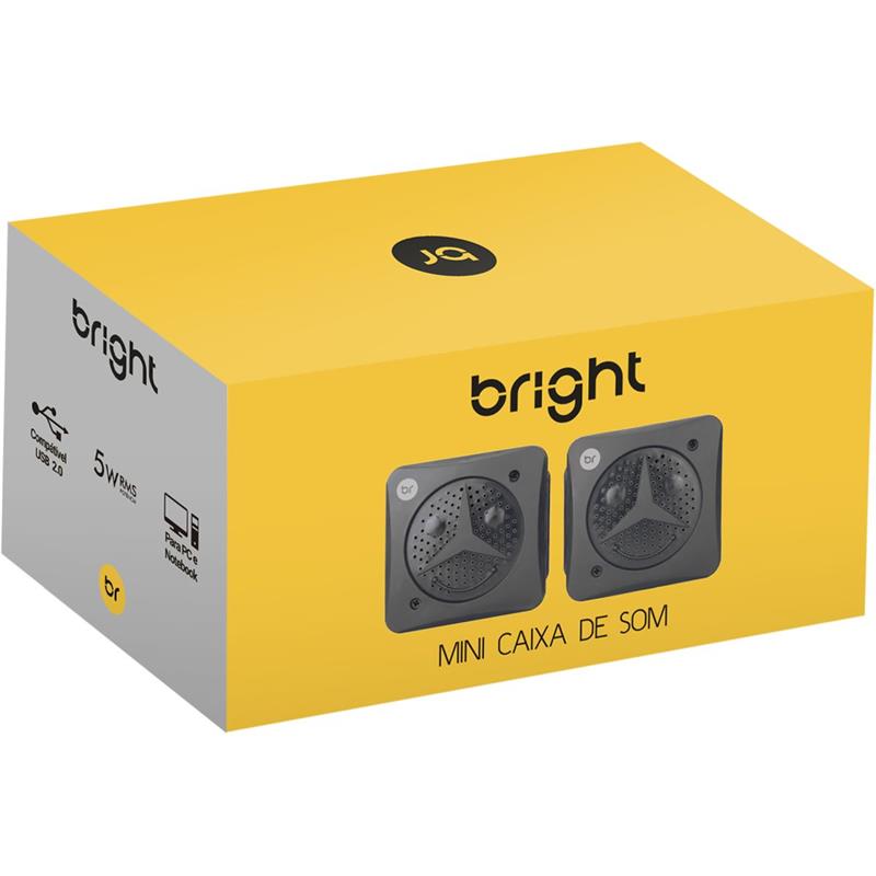 CAIXA DE SOM PARA COMPUTADOR MINI CAIXA USB 5W RMS - BRIGHT UNIDADE