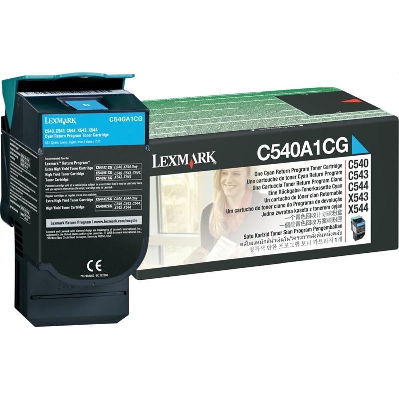 CARTUCHO DE TONER ORIGINAL LEXMARK C540A1CG CIANO C540/C543/C544 - LEXMARK UNIDADE
