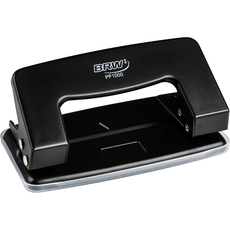PERFURADOR DE PAPEL METAL 2 FUROS PARA 10 FLS. PRETO - BRW UNIDADE