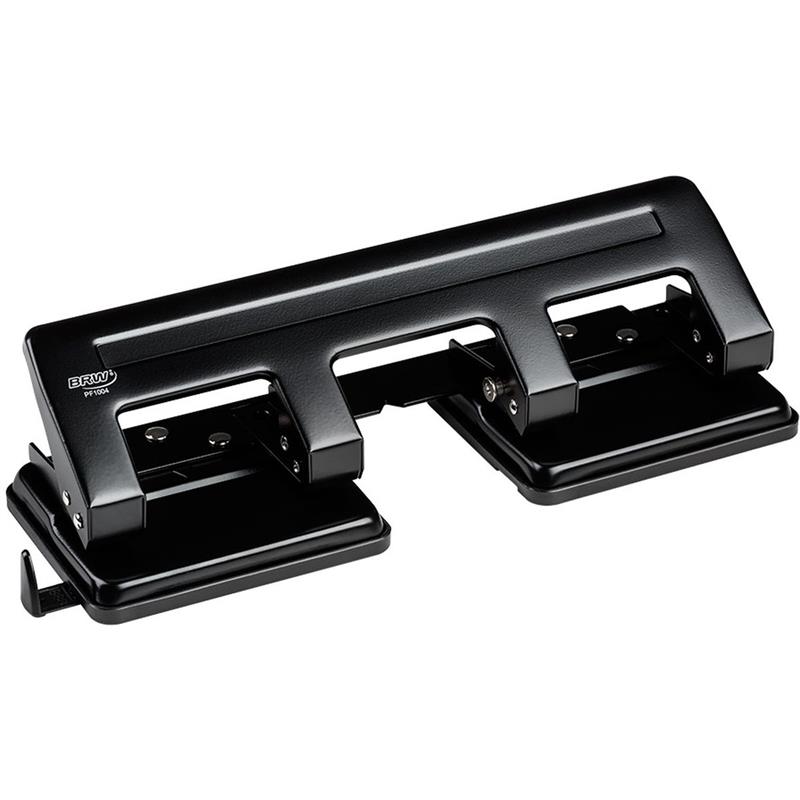 PERFURADOR DE PAPEL METAL 4 FUROS PARA 20 FLS. PRETO - BRW UNIDADE