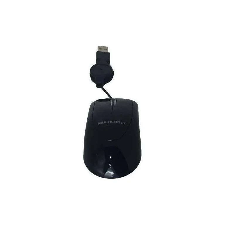 MOUSE RETRÁTIL USB MULTILASER PRETO MO205