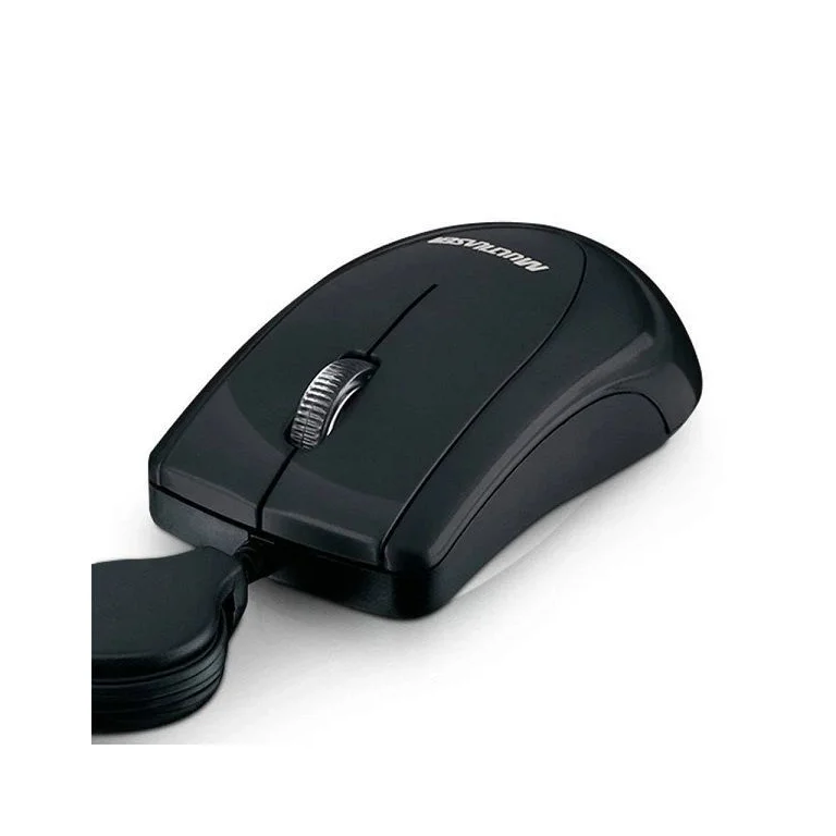 MOUSE RETRÁTIL USB MULTILASER PRETO MO205