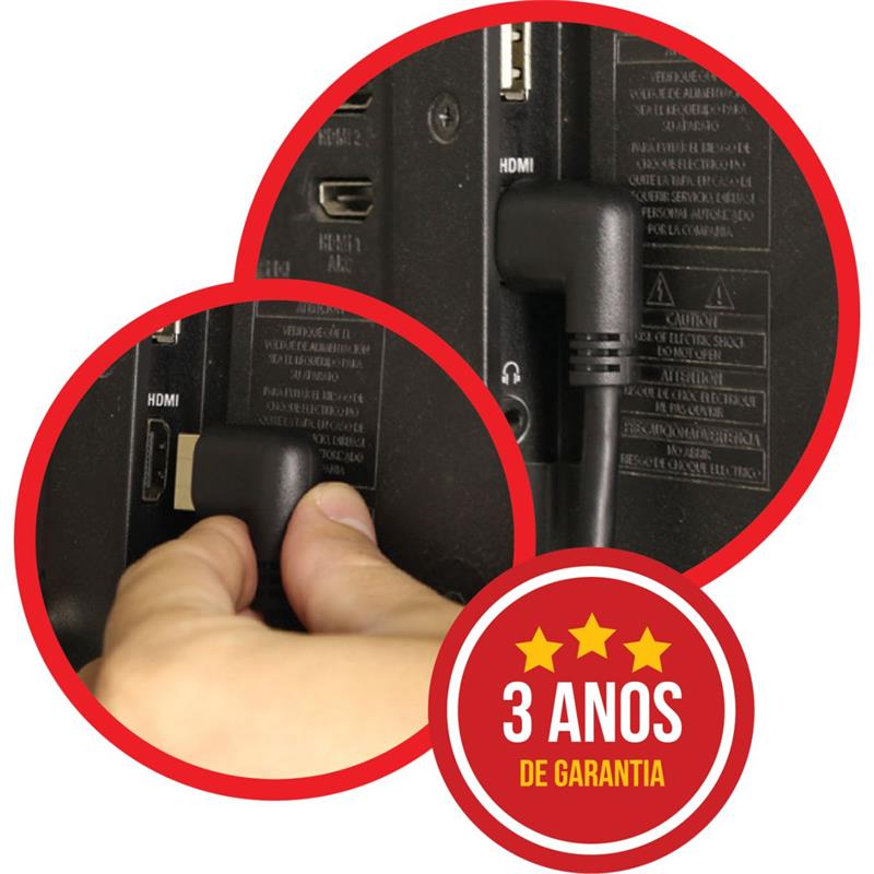 CABO HDMI HDMI X HDMI 90º 2.0 4K 2MTS. - SANTANA CENTRO UNIDADE