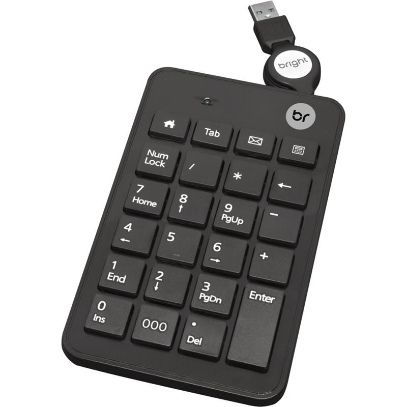 TECLADO MINI USB NUMERICO RETR. 23TC PTO - BRIGHT UNIDADE