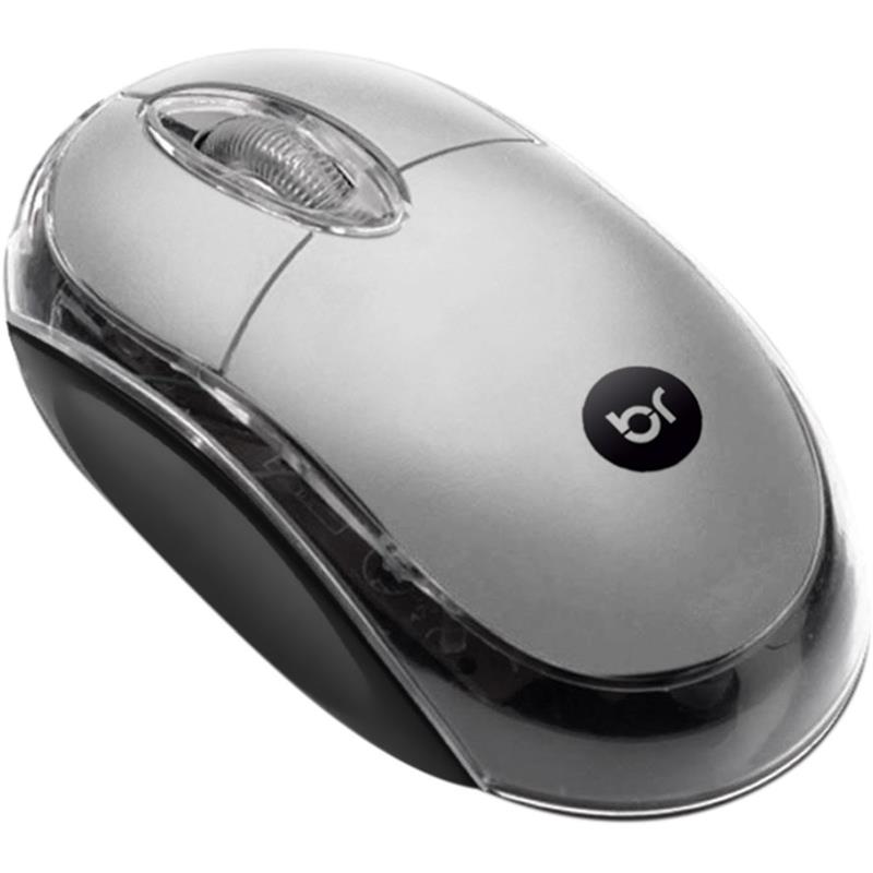 MOUSE ÓPTICO USB 800 DPI CABO 1,1 M PRATA - BRIGHT UNIDADE