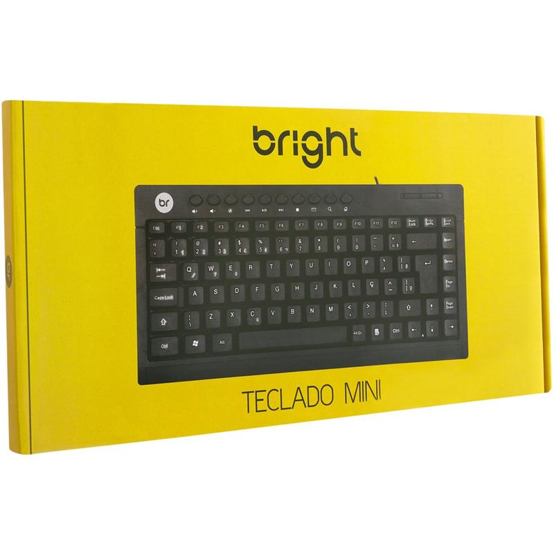 TECLADO MINI USB CABO 1,3 M PRETO - BRIGHT UNIDADE