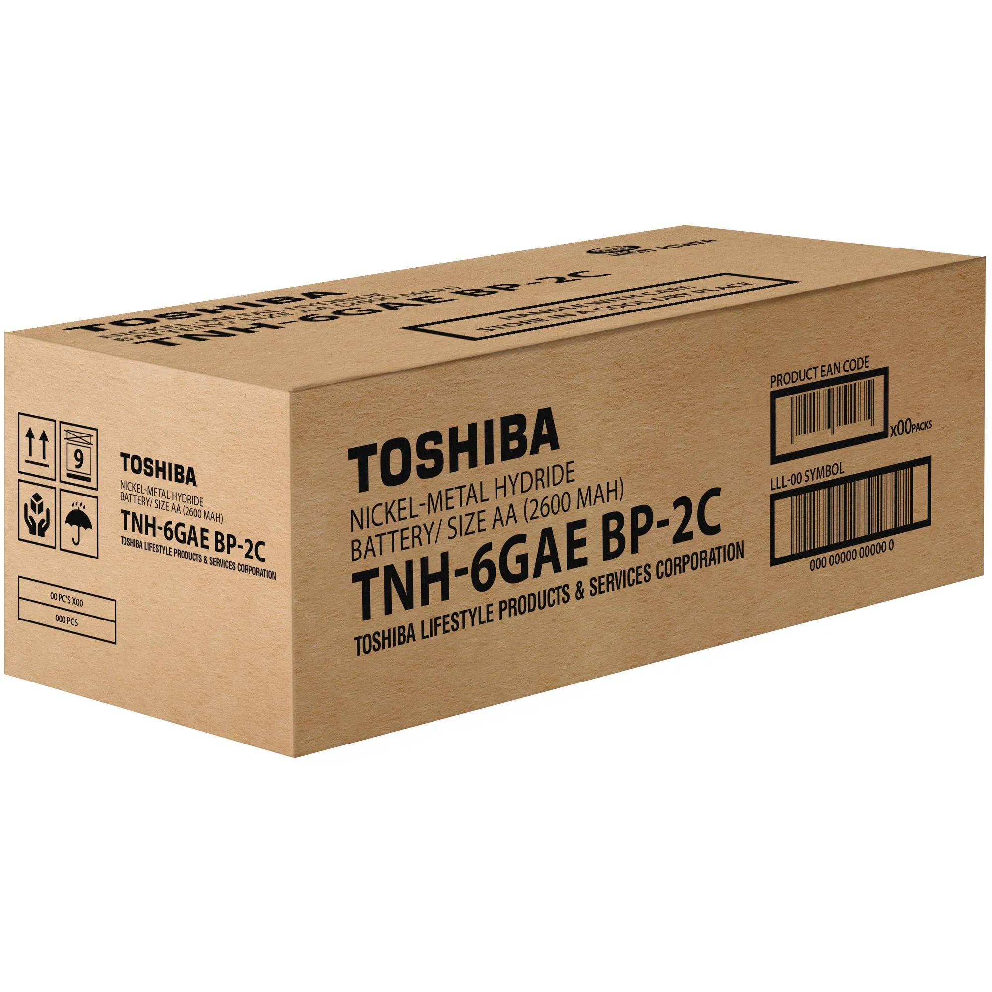 PILHA RECARREGÁVEL AA 1,2V 2600MAH TNH6GAE (C/2 PILHAS) TOSHIBA