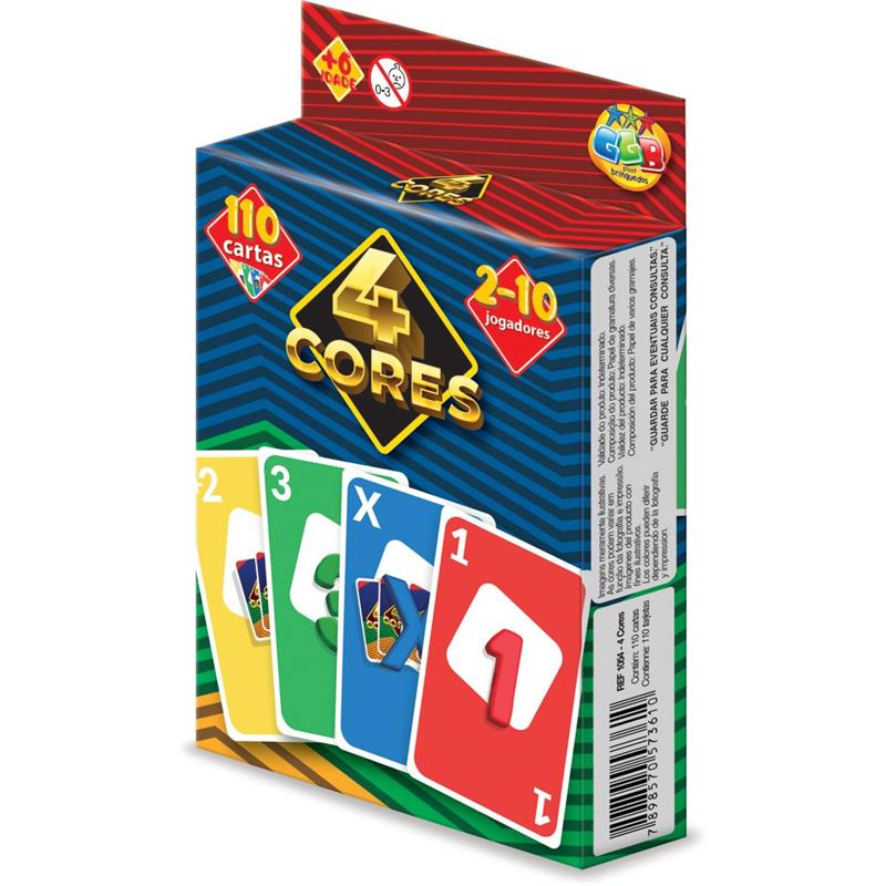 JOGO DE CARTAS 4 CORES COM 110 CARTAS - GGB PLAST UNIDADE