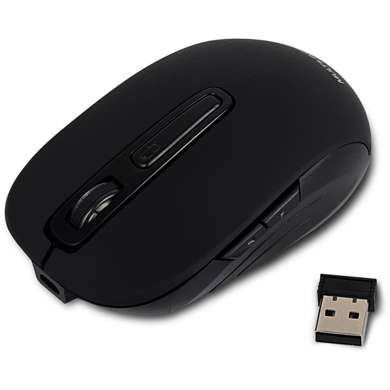 MOUSE ÓPTICO SEM FIO 1600 DPI 2,4 GHZ RECARREGÁVEL PRETO - MULTI UNIDADE