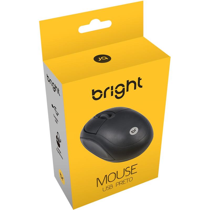 MOUSE ÓPTICO USB ESPANHA 1.000 DPI PRETO - BRIGHT UNIDADE